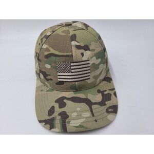 US Air Force American Flag Camo Adjustable Hat Cap United States USA Green Brown
